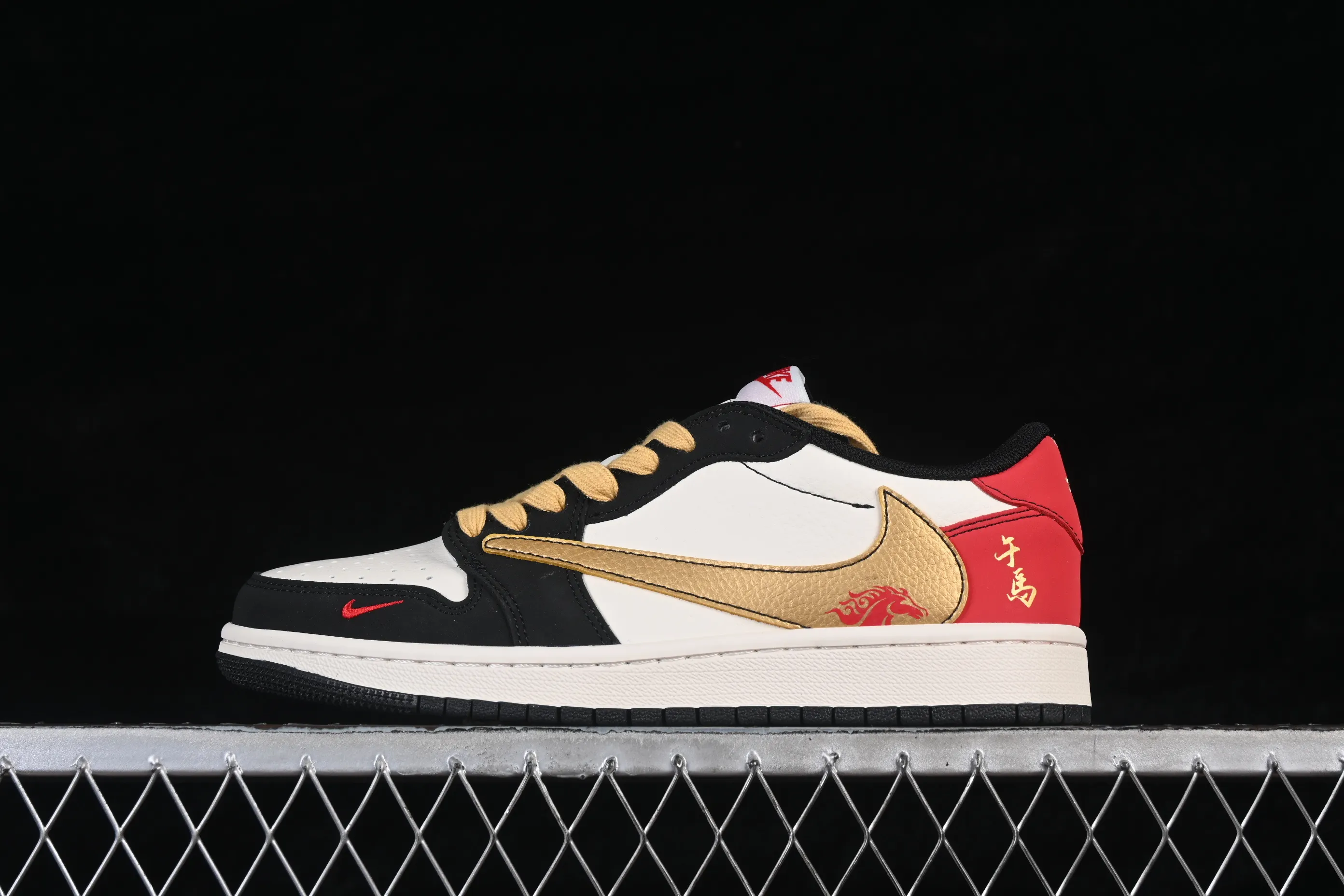 All categories Air Jordan Jordan series basketball shoes Air Jordan 1 Low High-end customized low-top sneakers Travis Scott x Fragment Design x Air Jordan 1 Low OG SP AJ1 Joe 1 Year of the Horse limited edition Wuma yellow hook low-top cultural casual sneakers HG0026-016